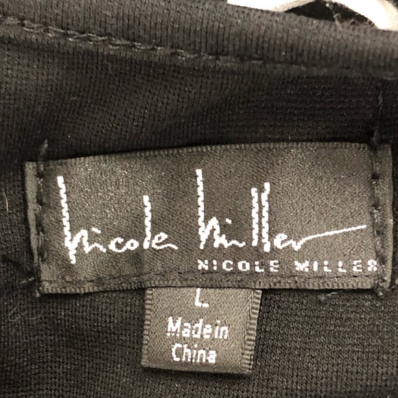 Nicole Miller blk & wht ribbon fringe tunic dress - Picture 4 of 5